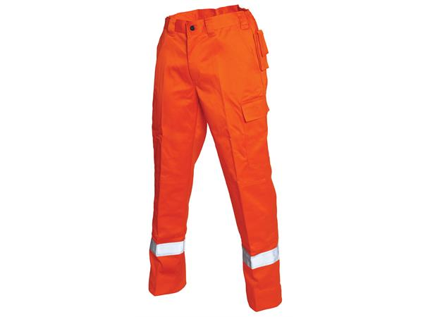 Bulldog bukse, oransje,  Flammehemmende, refleks