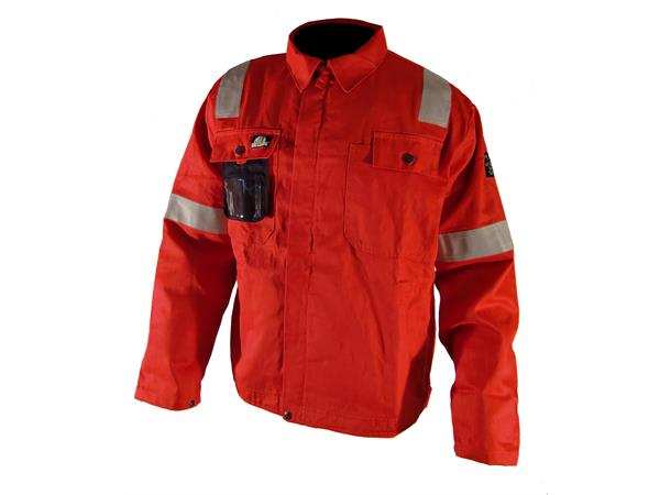 Bulldog jakke, rød,  Flammehemmende, offshore-refleks